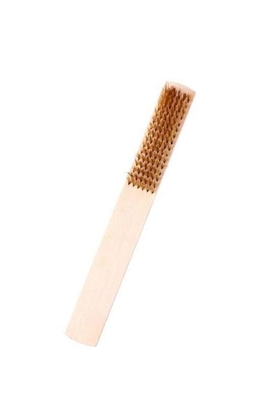 ForWhat Removal Rust Dirt Cleaning Brush with Wooden Handle Metal Wire for Office Home Office Summer Hygiene