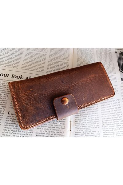Mahfuz Fully Handmade Real Crazy Leather Wallet 12 Cards 2 Banknote Areas (19.4Cm*8.5Cm) Da30