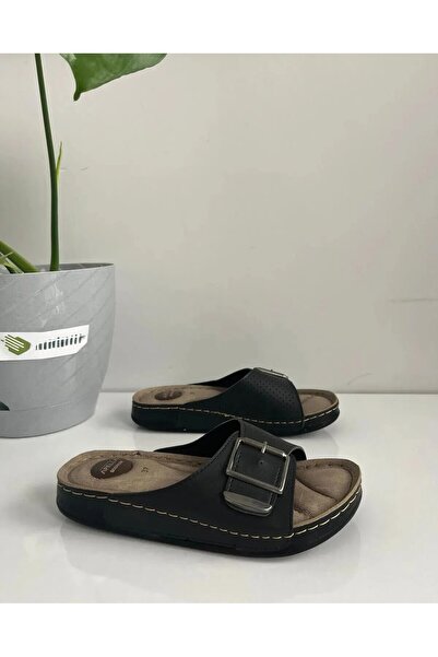 MYSSTORE APELLA Μαλακό Δερμάτινο Τακούνι Πρόληψης Ορθοπεδικής Ελαφριάς Σόλας Γυναικείες Παντόφλες Mother Size 37 & 41