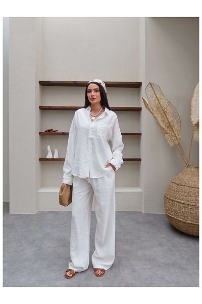 ESRAHELVACI Pocketed Shirt Trousers Set
