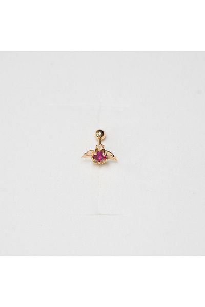 Piercing by Sever Purple Stone Wings Heart Steel Piercing… Gold/Gold Color and Transparent Stone (Targus Helix Conch Flat)