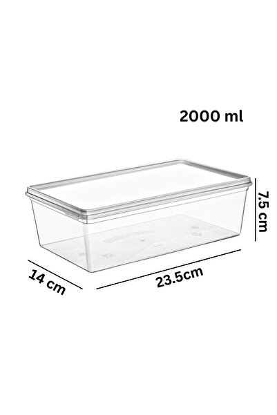 Espas Home 10 Pieces of Self-Covered Storage Containers Suitable for Deep Freezer - 10 Pieces 2 Lt