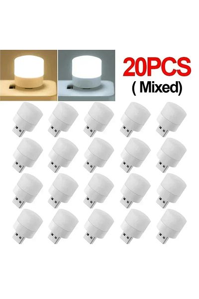 Choice 20PCS-Mix LED Table Lamp Lights Room Plug Usb Light Night Mini Book Reading Decorating Items Warm Wh