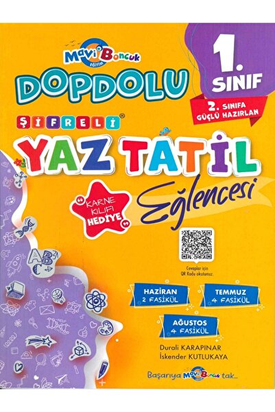 Mavi Boncuk 1.Sınıf Mavi Boncuk Dopdolu Şifreli Yaz Tatil Kitabı - KARNE KILI...