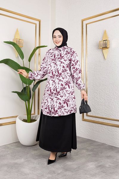 Nevayla Moda Διπλό Σετ με Φούστα - Claret Red / T0106