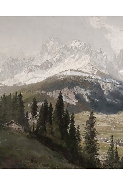 Vetro Design Αφίσα με βουνά και κοιλάδα ως πλαίσιο