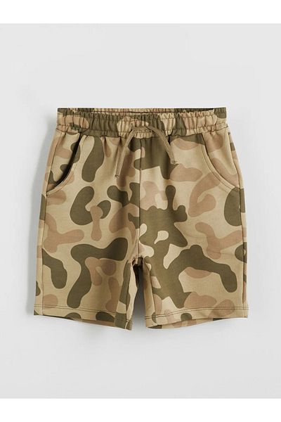 LC Waikiki Khaki Elastic Waist Printed Boys Shorts