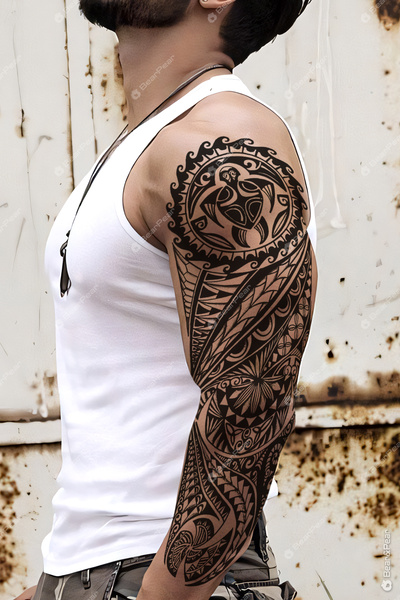 BP Tattoo Maori Kol Dövmesi Kol Kaplama Tribal Dövme Tattoo