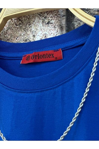 Mythologie Sax Blue Believe T-Shirt - Κοντό μανίκι με στάμπα Oversize Crew λαιμόκοψη