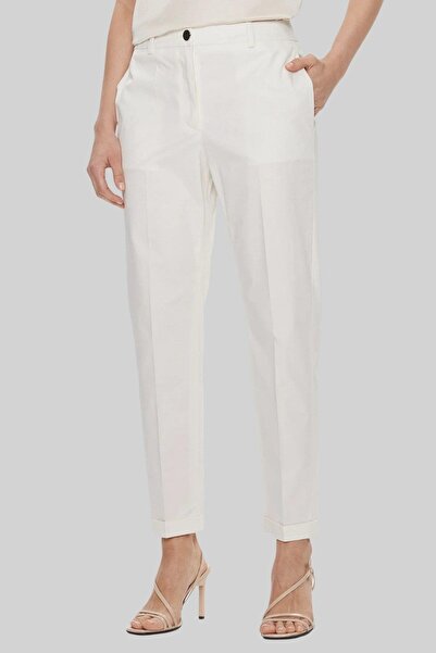 BOSS Kadın Regular Fit Tachinoa Kumaş Pantolon Beyaz