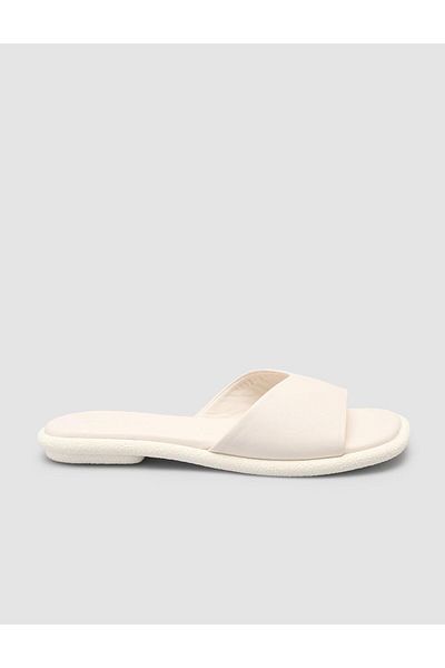 Cabani Papuci de damă albi 100% piele naturală