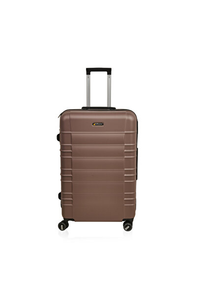Hoffmanns Travel Star Büyük Boy ABS Valiz - Gri - 76x52x30 cm