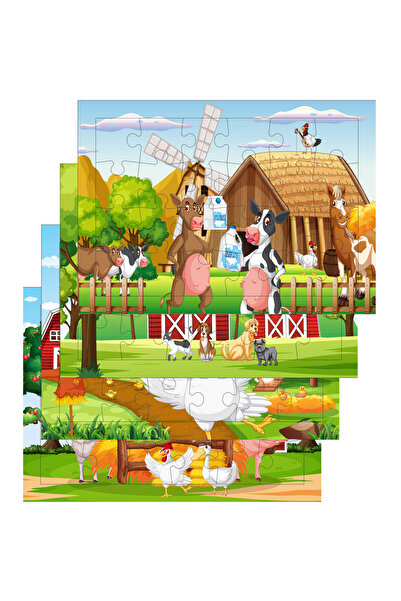 wudie Ahşap Çocuklar Için Eğitici Ve Öğretici 4 Parça Puzzle