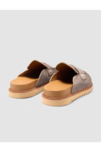 Cabani Γυναικείες παντόφλες από 100% γνήσιο δέρμα πέτρα σουέτ