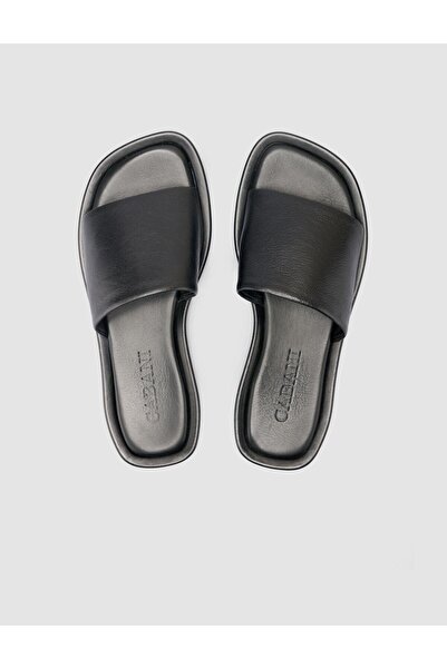 Cabani 100% Genuine Leather Black Women's Slippers