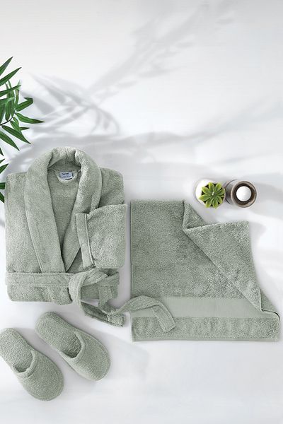 Yataş Essentials 3-Piece Bathroom Set |   Slippers (42-44) - Nile Green