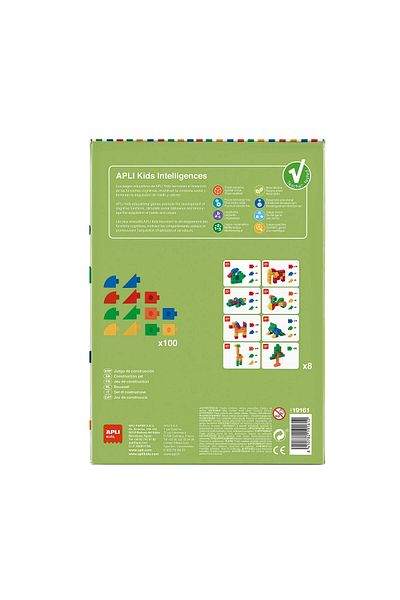Apli Kids Educational building game, Interlocking Cube, 3D shapes, 100 multicolored pieces, Stem, Apli, +4 years