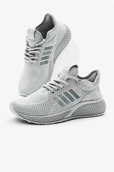 Nstil Pantofi sport unisex, gri, ortopedici, cu dungi, cu șireturi, respirabil, ultra confortabil, cu talpă ușoară, pantofi T-135
