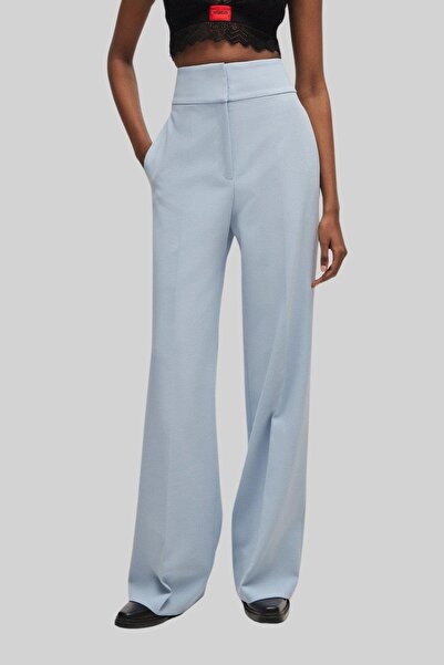 HUGO Kadın Regular Fit Geniş Paçalı Yüksek Bel Pantolon Mor