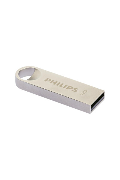 Philips Moon 32 Gb Usb 2.0 Yüksek Hızlı Metal Usb Flash Bellek Gri