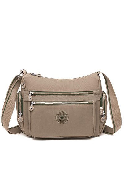 SMART BAGS Smartbags حقيبة كروس نسائية من القماش المجعد 1115 بني فاتح