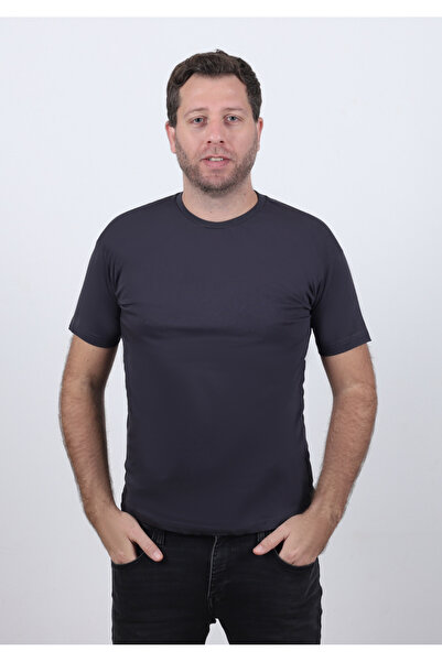 Chicheva Ανδρικό μπλουζάκι με κανονική εφαρμογή Crew Neck Smoked Basic