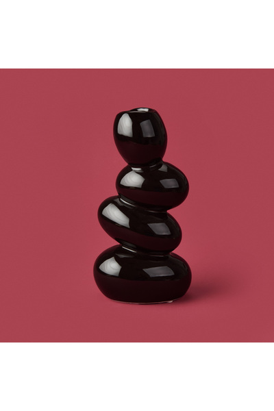 Evidea Deco Elegant Curves Vazo - Siyah - 24 cm