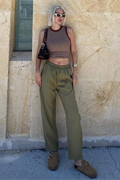 Madmext Pantaloni kaki cu croiala relaxata - Talie reglabila MG2161