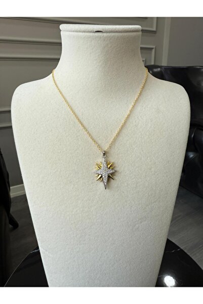 Store Zirkon Taşlı Altın Kaplama Yıldız Kolye Anneler Günü Hediye