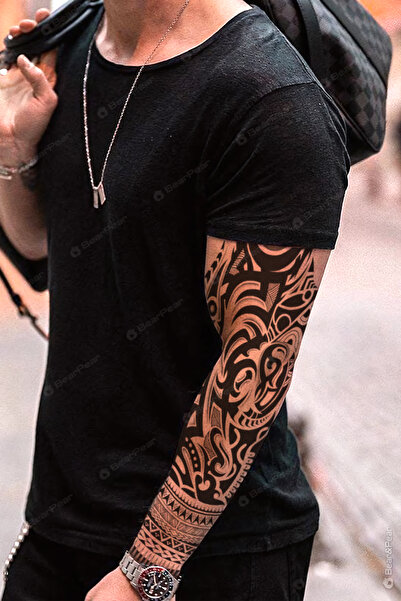 BP Tattoo Tribal Kol Dövmesi Kol Kaplama Geçici Dövme Tattoo