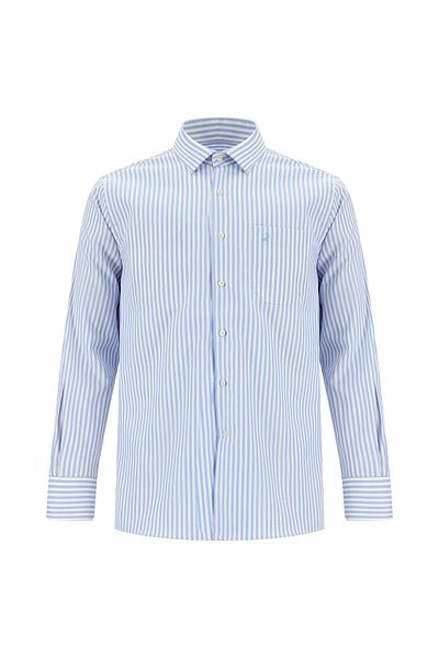 Abdullah Kiğılı Long Sleeve Regular Fit Striped Cotton Shirt