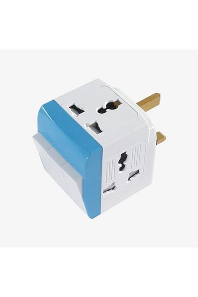 modi 13A Travel Adapter with Switch, All-in-One Universal Power Plug Charger (White)