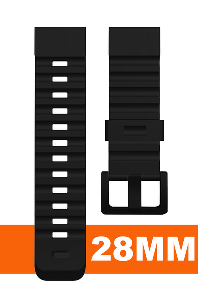 COBRA 22mm 24mm 26mm 27mm 28mm 29mm 30mm 32mm Saat Uyumlu Siyah Silikon Saat Kordonu DZS