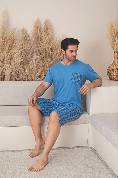 Sude HOMEWEAR Costum de pijama pentru bărbați cu mâneci scurte