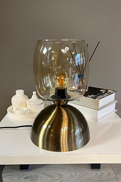 Bamyum Pearl Cam Bal Rengi Masa Lambası Dekoratif Masaüstü Aydınlatma Hol Aba...