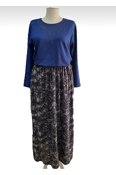 Nacar kadın anneler gününe özel bluz-etek ikili kombin