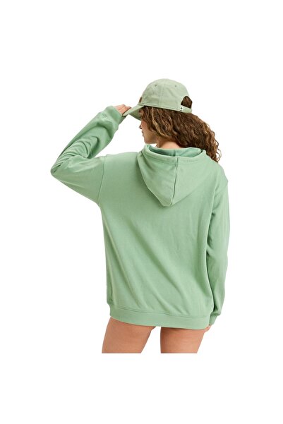 Roxy Surf Stoked Hoodie Terry Art Women's Green Sweatshirt Women's Sweatshirt Erjft04952