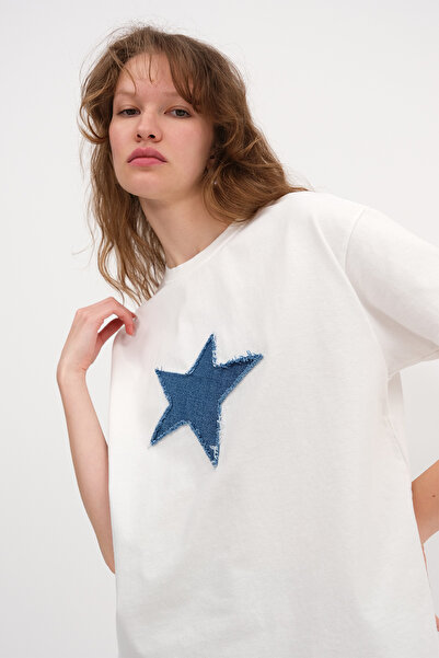 Addax Χοντρό μπλουζάκι με αστεράκι P10367