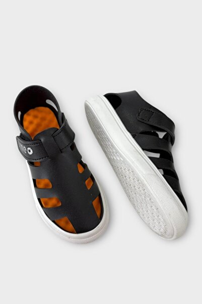 Liger Unisex Velcro Flexible Rubber Sole Orthopedic Children's Sports Sandals Black