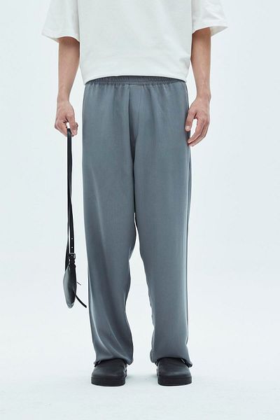 VAMOSCLO Comfortable Fit Lyocell Fabric Trousers Gray