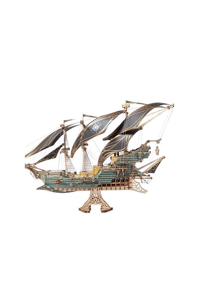 ROKR 3D Puzzle, Pirate Ship The Maritime Adventures of Sparrow Plus Size, Green, HC, Wood, 518 Pieces