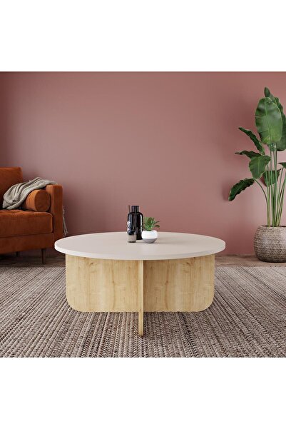 Bimossa Beca O4140 Orta Sehpa 80 cm Kumtaşı Üst - Safir