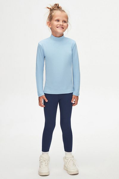 LOVETTI Girl - Dark Blue Long Sleeve Half Turtleneck T-shirt