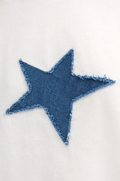 Addax Star Patterned Thick T-Shirt P10367
