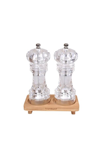 Bambum Varela - 2li Tuz-karabiber Öğütücü Set Seffaf Orta
