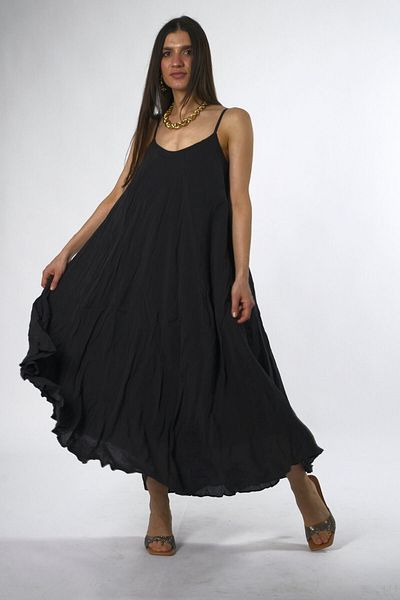 ABBRA Women's Modal Wrinkle Strap Dress