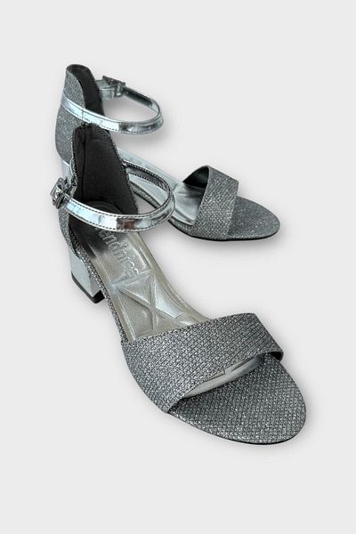 Liger Rochie de seara cu toc cu bretele argintii pentru fete Pantofi SILVER