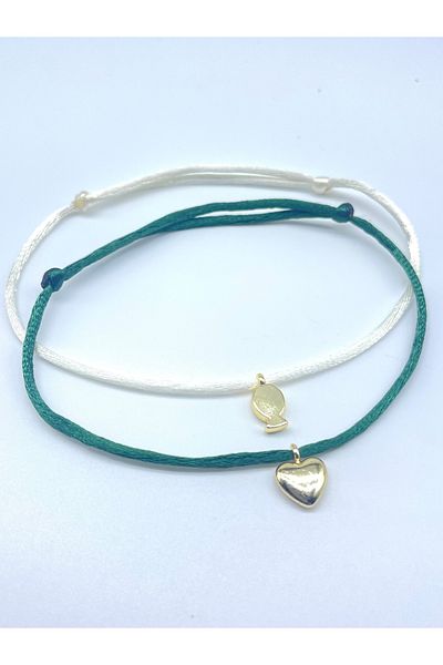 Concept HuBuTU 2 Pieces Minimal Silk Satin Flush Rope Anklet Set