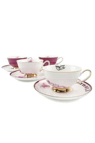 Mikasa Moor Pinky Teacup Set of 4