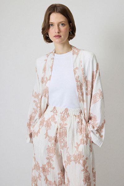 Touché Privé Patterned Kimono Pants Suit